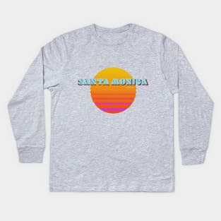 Santa Monica Old School Design Kids Long Sleeve T-Shirt